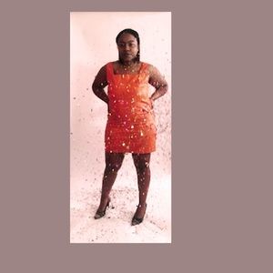 Pleather Orange Dress
